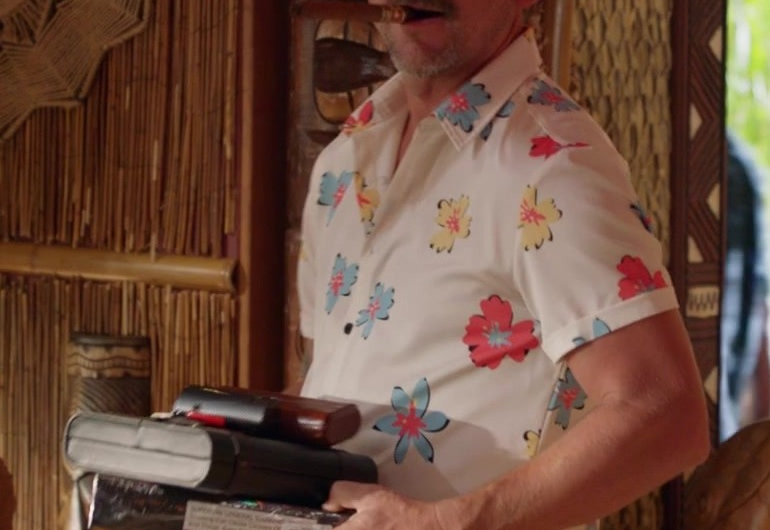 Tropical Floral Print Shirt of Zachary Knighton as Orville “Rick” Wright