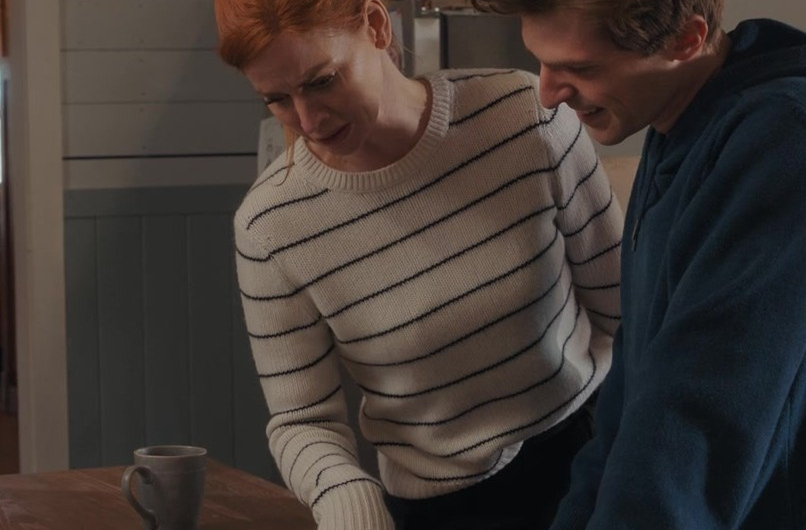 Crew Neck Striped Sweater Worn by Sarah Rafferty as Dr. Katherine Walter