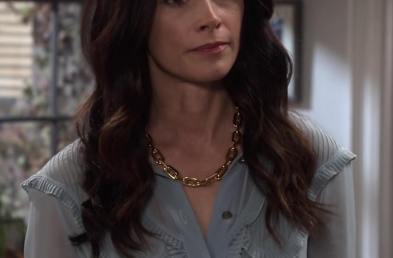 Gold-Tone Necklace with Oversized Links Worn by Abigail Spencer as Julia Mariano