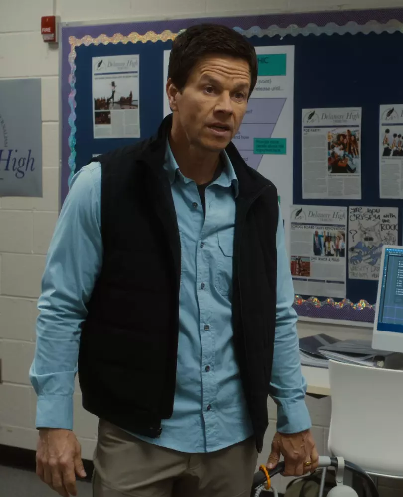 Black Puffer Vest Worn by Mark Wahlberg as Dan Morgan from The Family Plan (2023) Movie