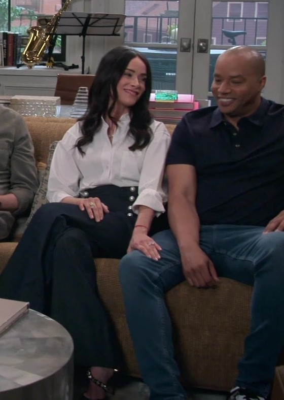 wide leg trousers with pearl detailing - Abigail Spencer (Julia Mariano) - Extended Family TV Show