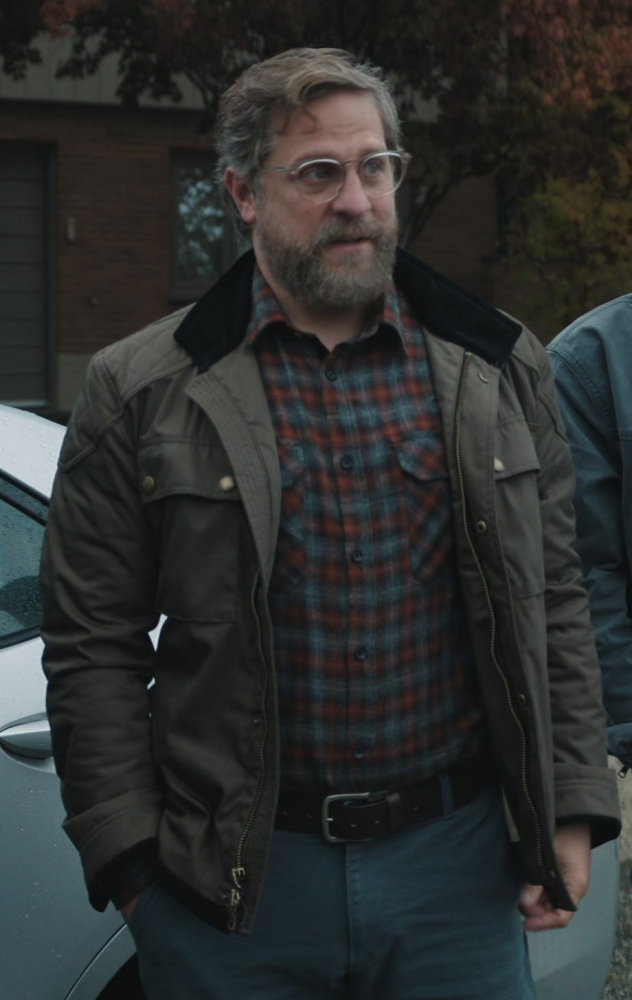 olive rugged  jacket with four front pockets - Joe Tippett (Tim) - Monarch: Legacy of Monsters TV Show