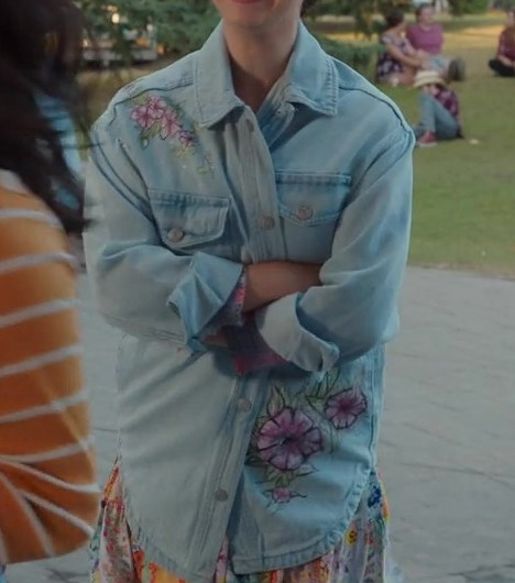 Floral Embroidery Denim Button-Up Shirt of  Ellie O’Brien as Grace
