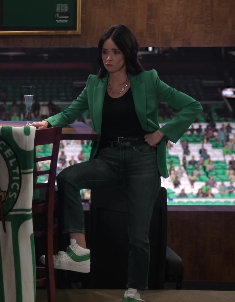 White Lace-Up Sneakers with Green Accents Worn by Abigail Spencer as Julia Mariano