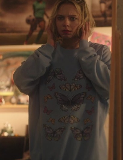 Butterfly Print Sweatshirt Worn by Emma Myers as CC