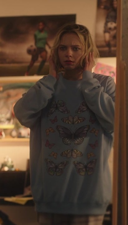 Butterfly Print Sweatshirt Worn by Emma Myers as CC