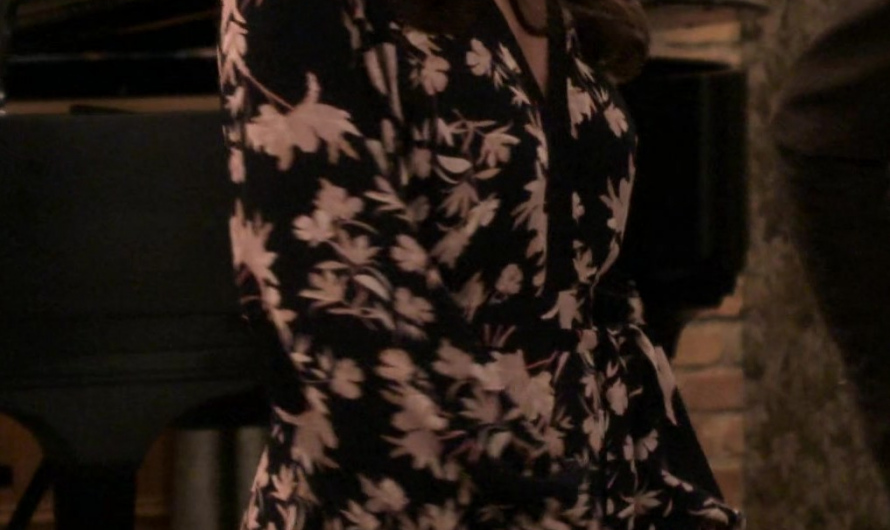Floral Print Black Long Sleeve Mini Dress Worn by Amber Stevens West as Nicole