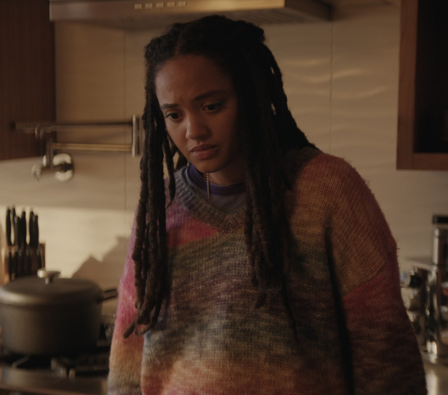 oversized colorful knit sweater - Kiersey Clemons (May Olowe-Hewitt) - Monarch: Legacy of Monsters TV Show