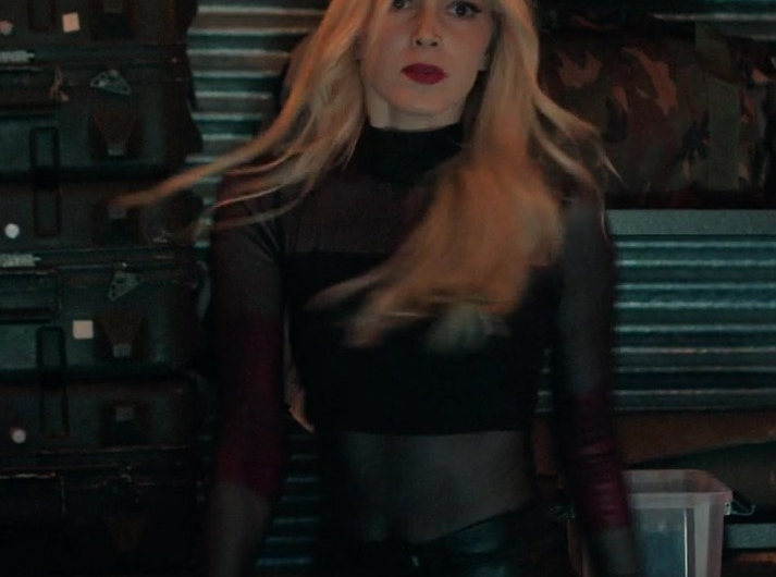 Black Long Sleeve Mesh Top of Alyson Gorske as Lana