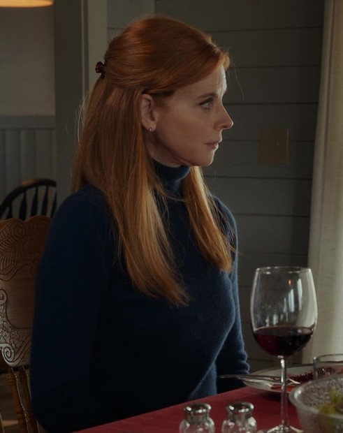 Blue Turtleneck Sweater of Sarah Rafferty as Dr. Katherine Walter from My Life with the Walter Boys TV Show