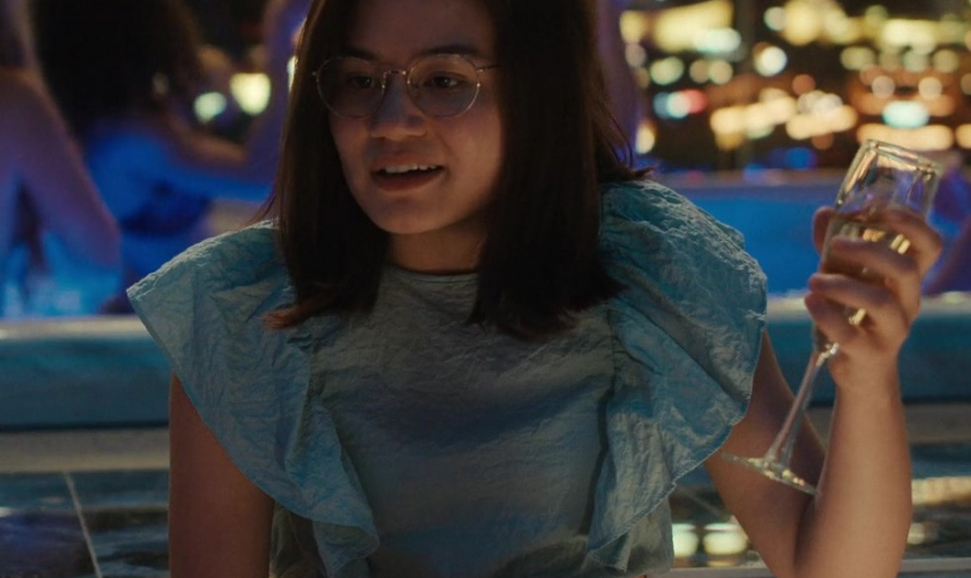Blue Flutter Sleeve Tank Top Worn by Kimi Rutledge as Maya Lerner