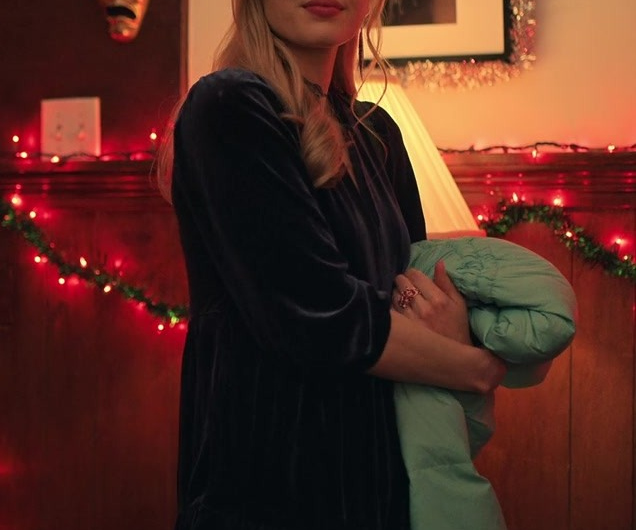 Blue Velvet Dress of Sarah Dugdale as Lizzie