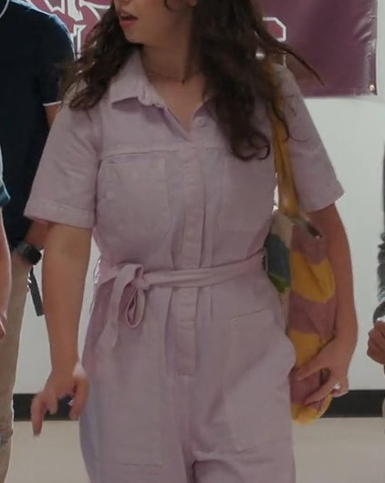 Soft Purple  Short-Sleeve Jumpsuit of Ellie O’Brien as Grace