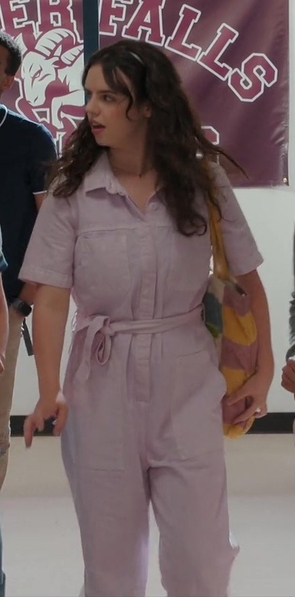 Worn on My Life with the Walter Boys TV Show - Soft Purple  Short-Sleeve Jumpsuit of Ellie O'Brien as Grace