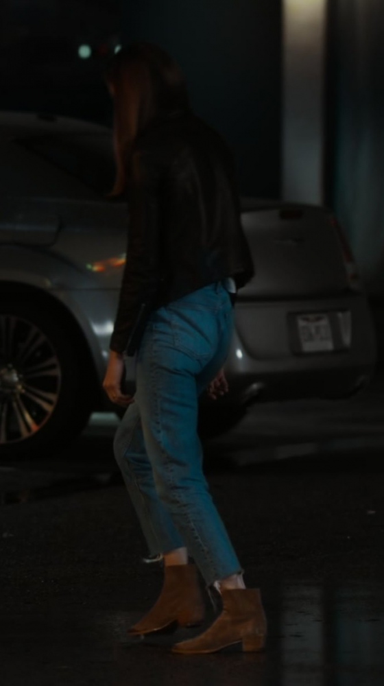 suede western ankle boots - Michelle Monaghan (Jessica Morgan) - The Family Plan (2023) Movie