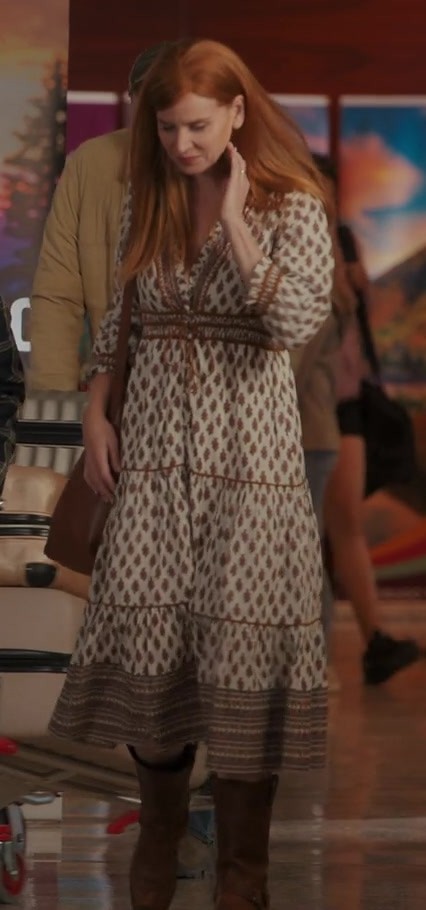 Boho-Chic Floral Print Maxi Dress of Sarah Rafferty as Dr. Katherine Walter from My Life with the Walter Boys TV Show