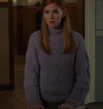 Worn on My Life with the Walter Boys TV Show - Cozy Lavender Cable Knit Sweater of Sarah Rafferty as Dr. Katherine Walter