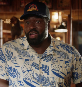 Worn on Magnum P.I. TV Show - Island-Inspired Blue and White Hawaiian Shirt Worn by Stephen Hill as Theodore "T.C." Calvin