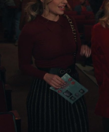 Black Striped A-line Skirt with Shimmer Detail of Zibby Allen as Brie Sheridan