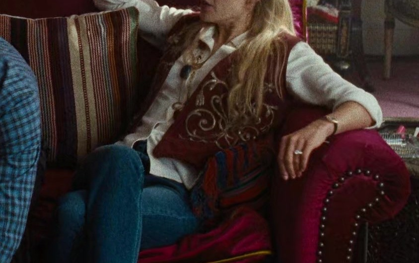 Red Gold Embroidered Vest Worn by Rosamund Pike as Lady Elspeth Catton