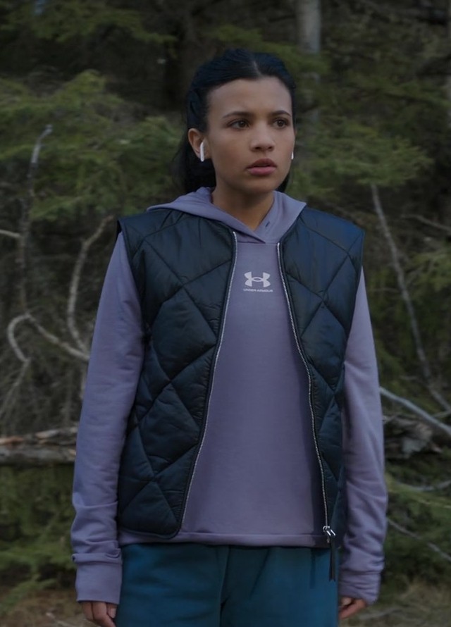Worn on My Life with the Walter Boys TV Show - Sleek Navy Padded Vest with Zipper Worn by Nikki Rodriguez as Jackie Howard