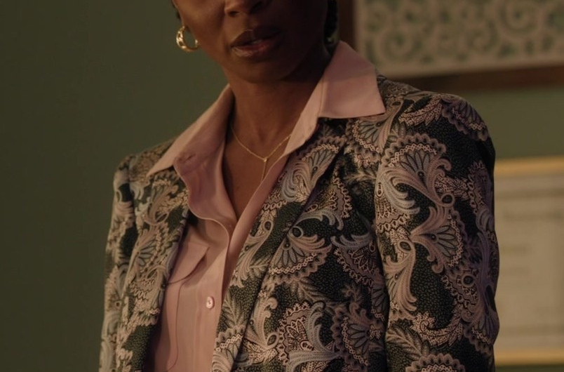 Elegant Tailored Fit Paisley Print Jacket Worn by  Shanola Hampton as Gabi Mosely