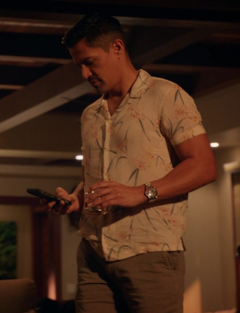 White Floral Print Shirt Worn by Jay Hernandez as Thomas Magnum