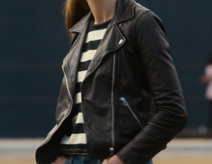 Black Leather Biker Jacket Worn by Michelle Monaghan as Jessica Morgan