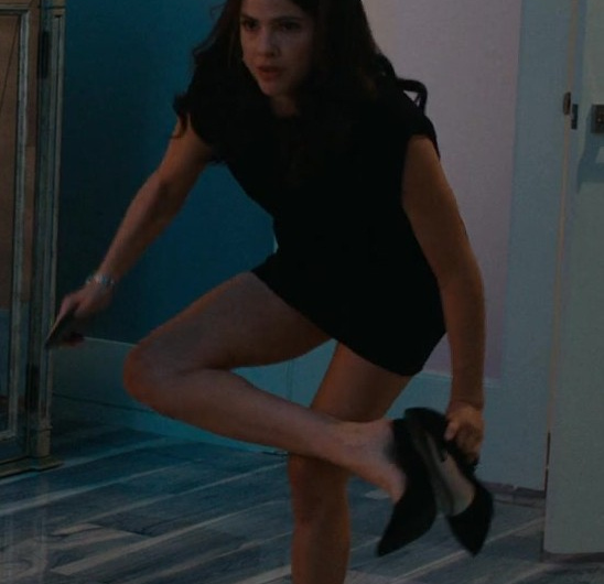 Black Suede High Heel Pumps of Shelley Hennig as Ava Winters