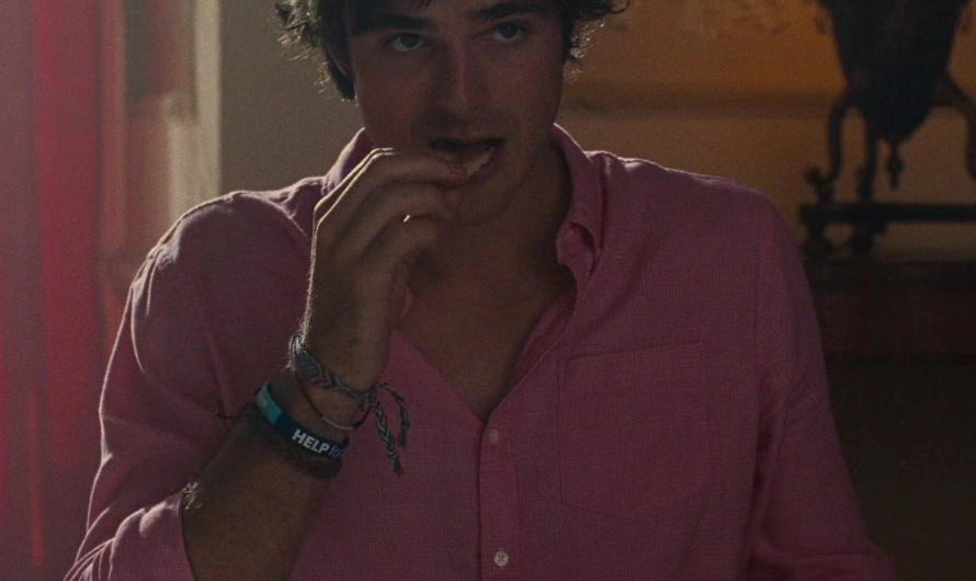 Cotton Pink Button-Down Shirt Worn by Jacob Elordi as Felix Catton