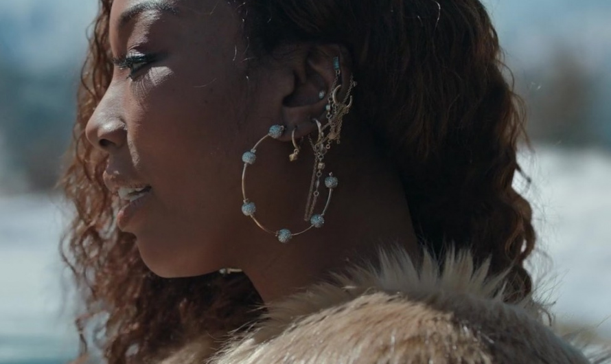 Ornate Crystal Hoop Earrings of Brandy Norwood as Jackie Jennings