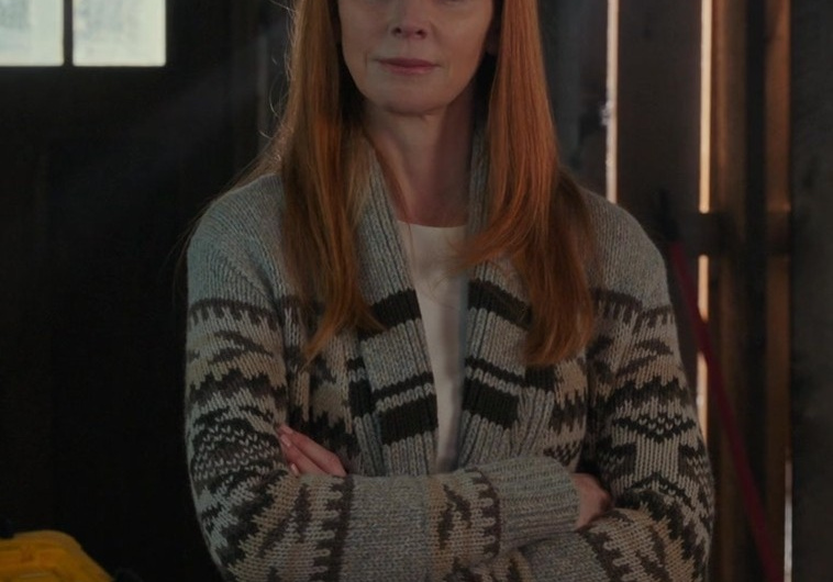 Aztec-Inspired Knit Cardigan Worn by Sarah Rafferty as Dr. Katherine Walter