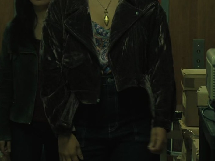 Velour Quilted Biker Jacket Worn by Kiersey Clemons as May Olowe-Hewitt