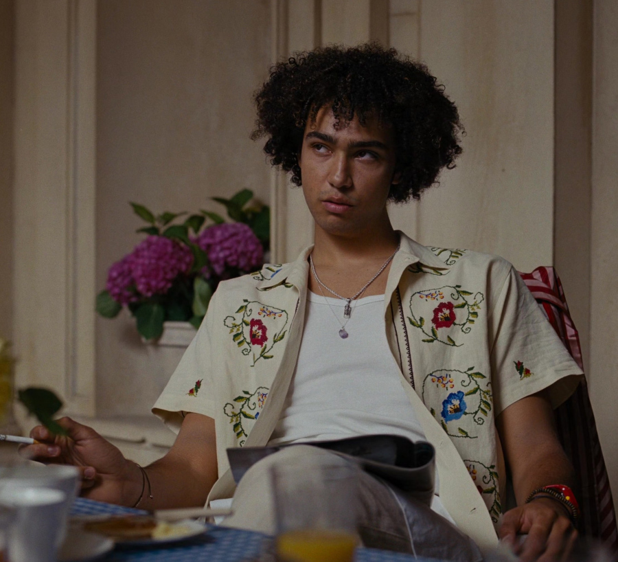 floral embroidered cuban collar shirt - Archie Madekwe (Farleigh Start) - Saltburn (2023) Movie