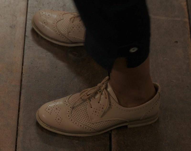 Beige Leather Brogue Oxfords Worn by Nikki Rodriguez as Jackie Howard from My Life with the Walter Boys TV Show