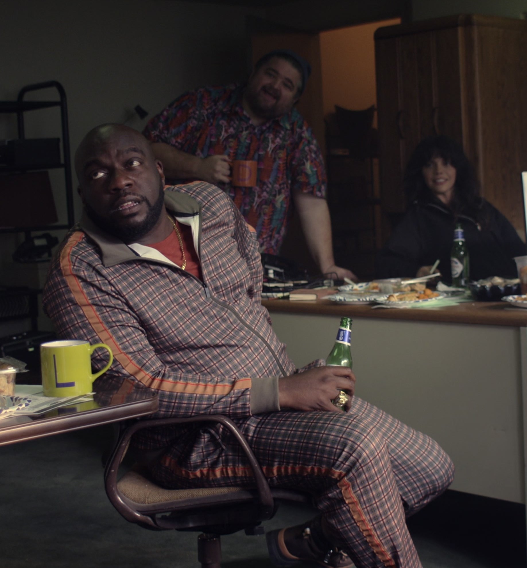 Worn on Bookie TV Show - Orange and Brown Plaid Tracksuit of Omar Dorsey as Ray
