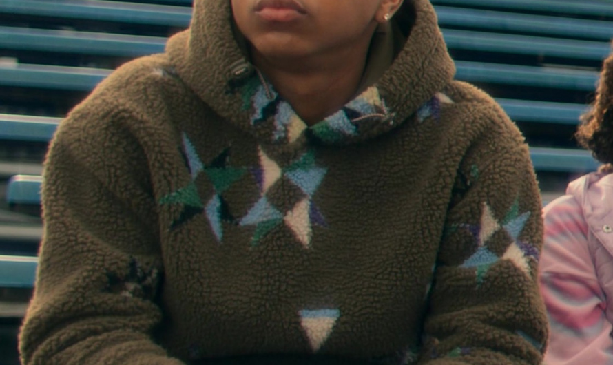 Plush Sherpa Hoodie with Star Motif Worn by Thaddeus J. Mixson as Nick Carver