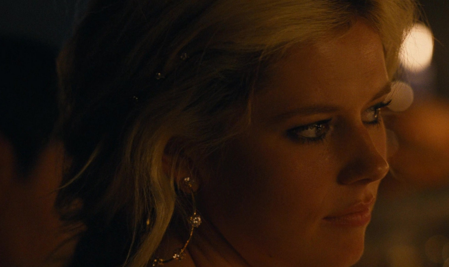 Big Hoop Earrings with Sparkling Accents Worn by Alison Oliver as Venetia Catton