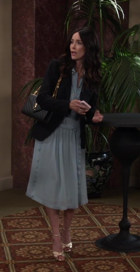 gold strappy high heel sandals - Abigail Spencer (Julia Mariano) - Extended Family TV Show