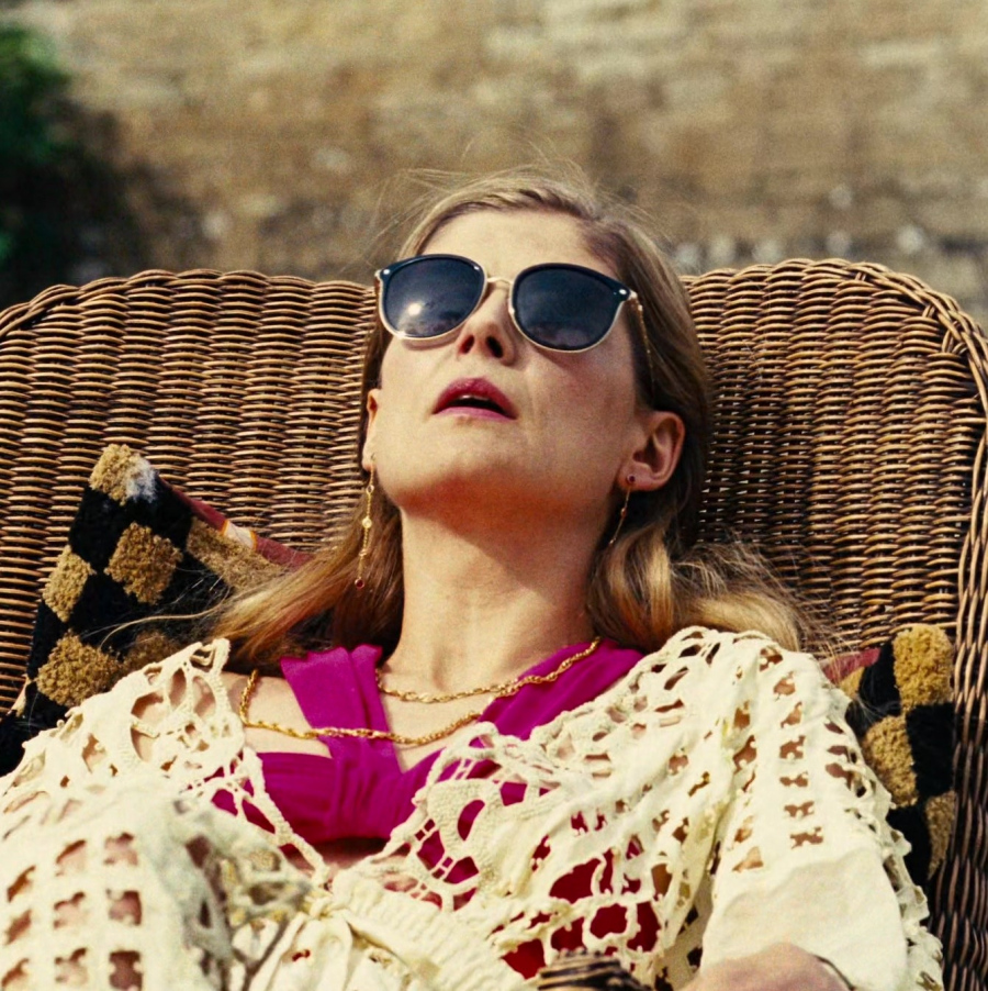 Sleek Oversized Sunglasses of Rosamund Pike as Lady Elspeth Catton