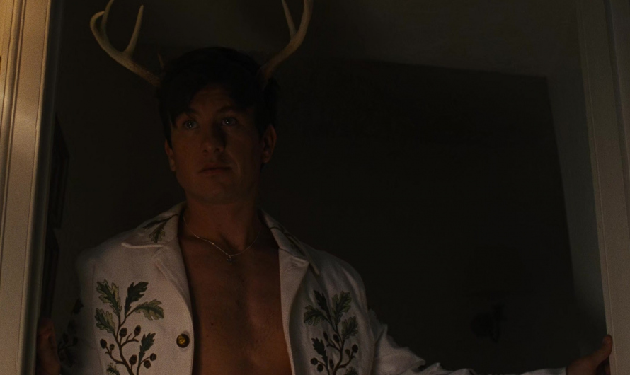 White Jacket with Green Leaf Embroidery Worn by Barry Keoghan as Oliver Quick