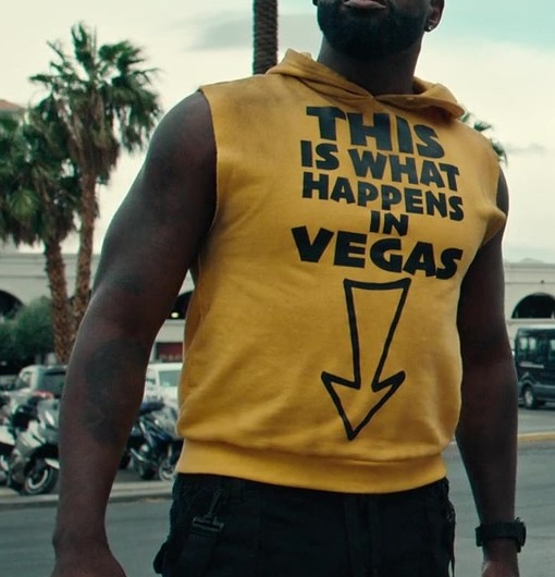 This is What Happens in Vegas Yellow Sleeveless Hoodie Worn by Terrence Terrell as Trunk