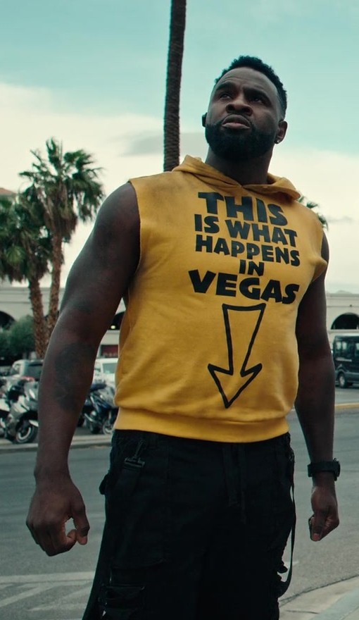 Worn on Obliterated TV Show - This is What Happens in Vegas Yellow Sleeveless Hoodie Worn by Terrence Terrell as Trunk