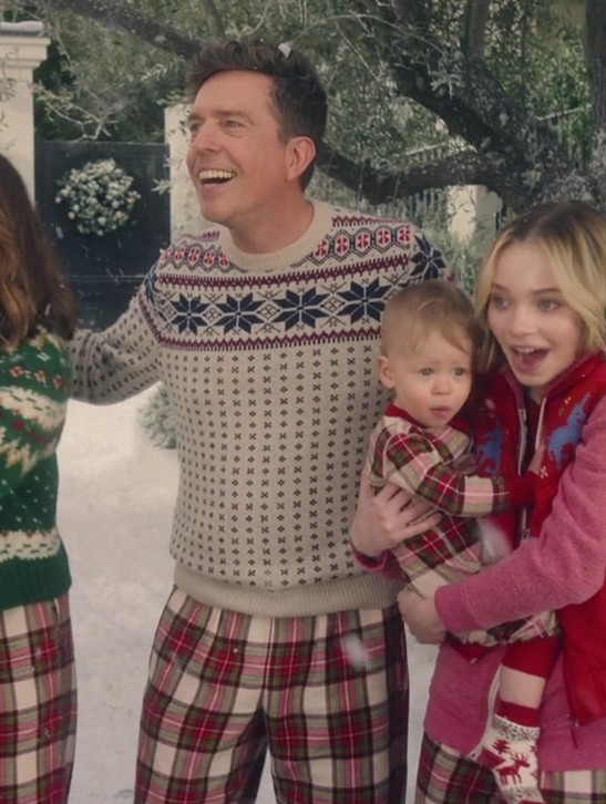 Worn on Family Switch (2023) Movie - Traditional Fair Isle Knit Christmas Sweater Worn by Ed Helms as Bill