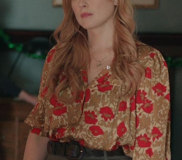 Boho Floral Print Blouse of Alexandra Breckenridge as Mel Monroe
