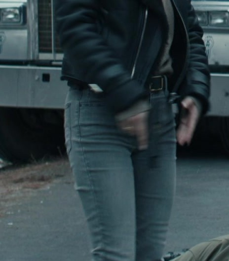 Rugged Black Leather Combat Boots of Serinda Swan as Karla Dixon