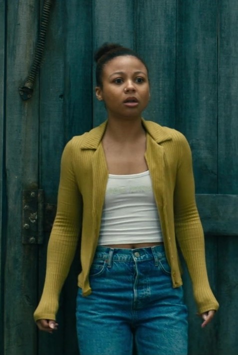 Worn on Leave the World Behind (2023) Movie - Button Up Knit Shirt of Myha'la as Ruth Scott