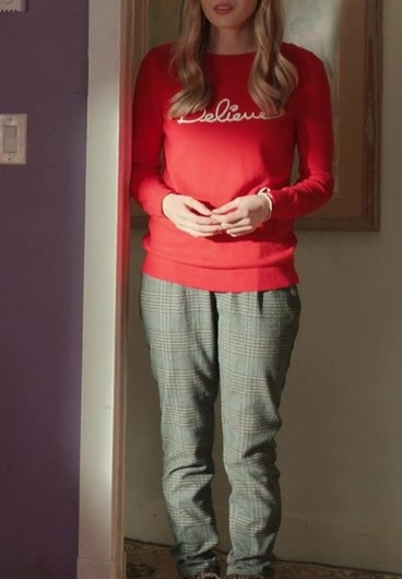 Grey Plaid Ankle-Length Trousers Worn by Sarah Dugdale as Lizzie