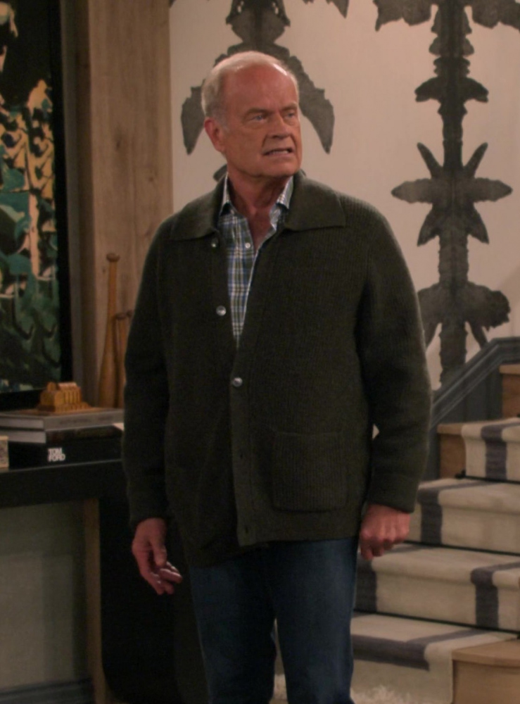 Green Cardigan with Front Pockets of Kelsey Grammer as Frasier Crane