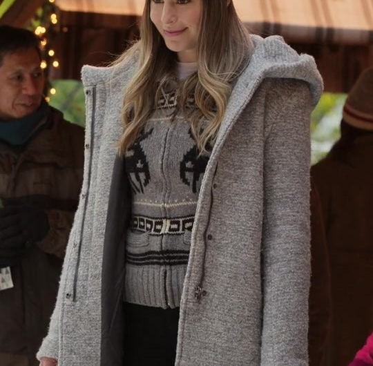Grey Wool Coat with Hood Worn by Elise Gatien as Lark